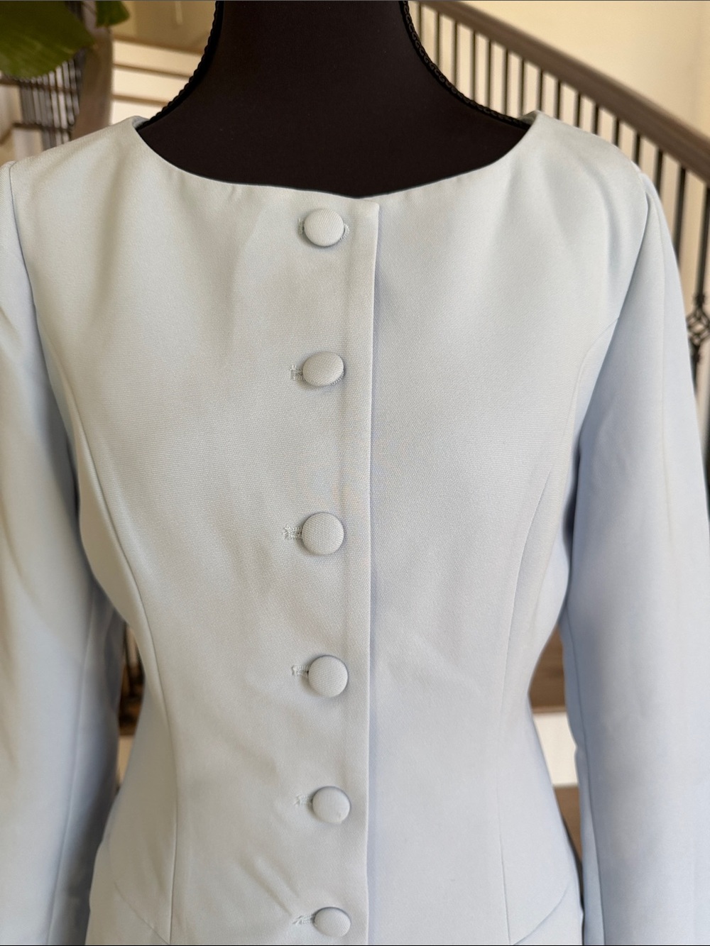 NWT Commense Light Blue Button-Front Blazer Mini Dress (Small) - Picture 2 of 7